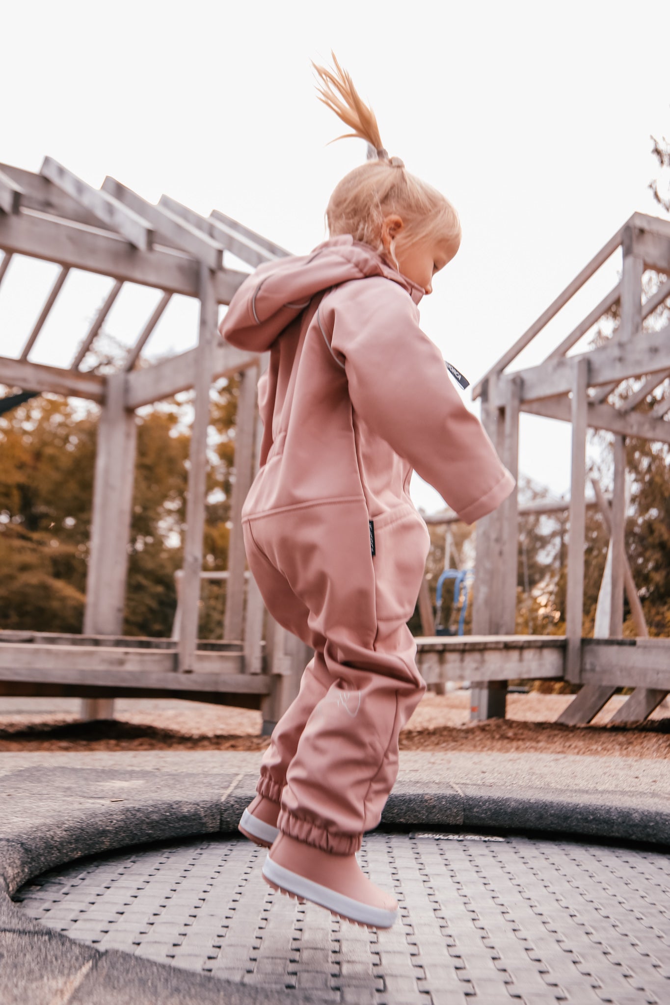 KidORCA Kids Softshell Overall Play Suit _ Ash Rose