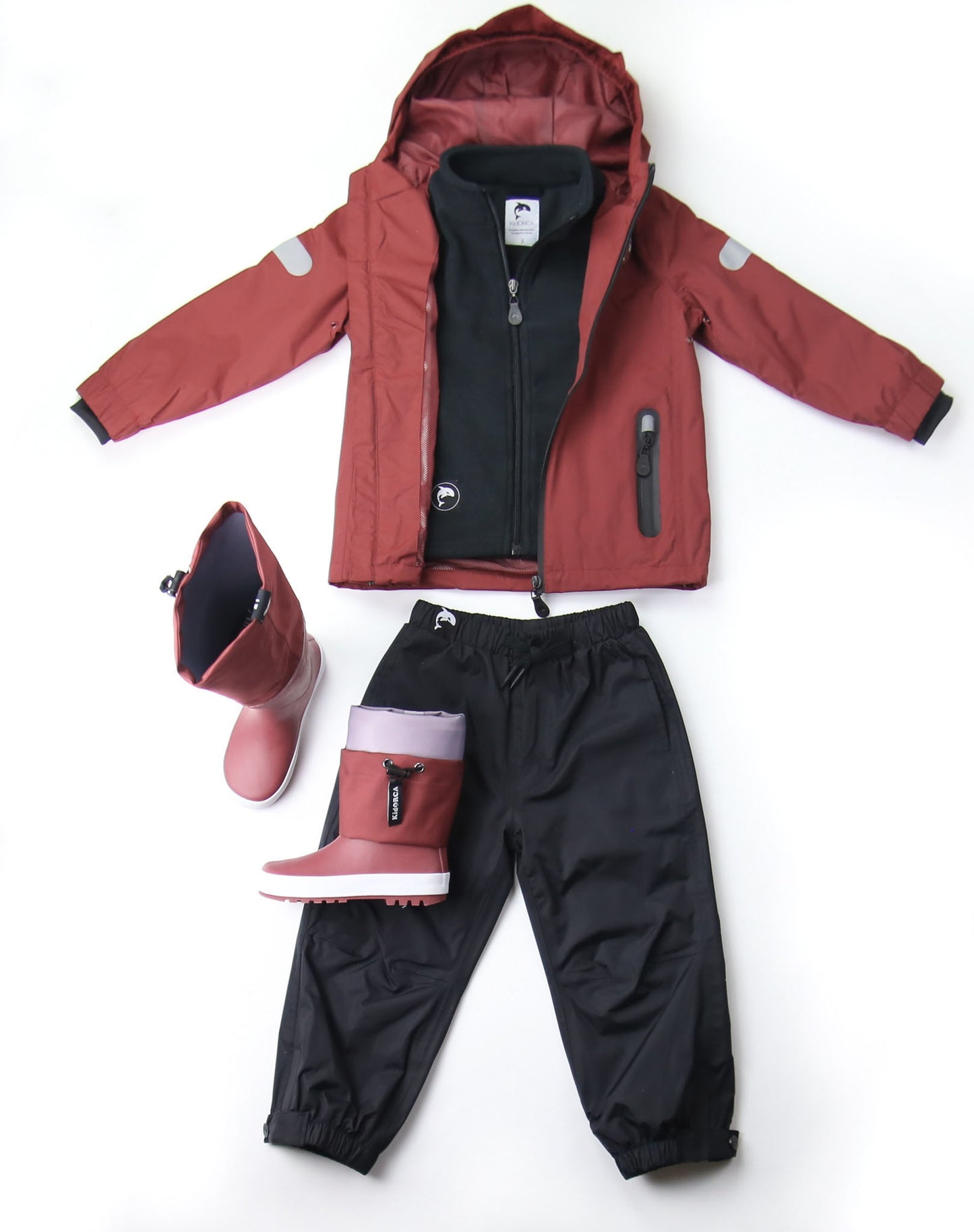 KidORCA Kids Rain Jacket _ Merlot _ Model 2022