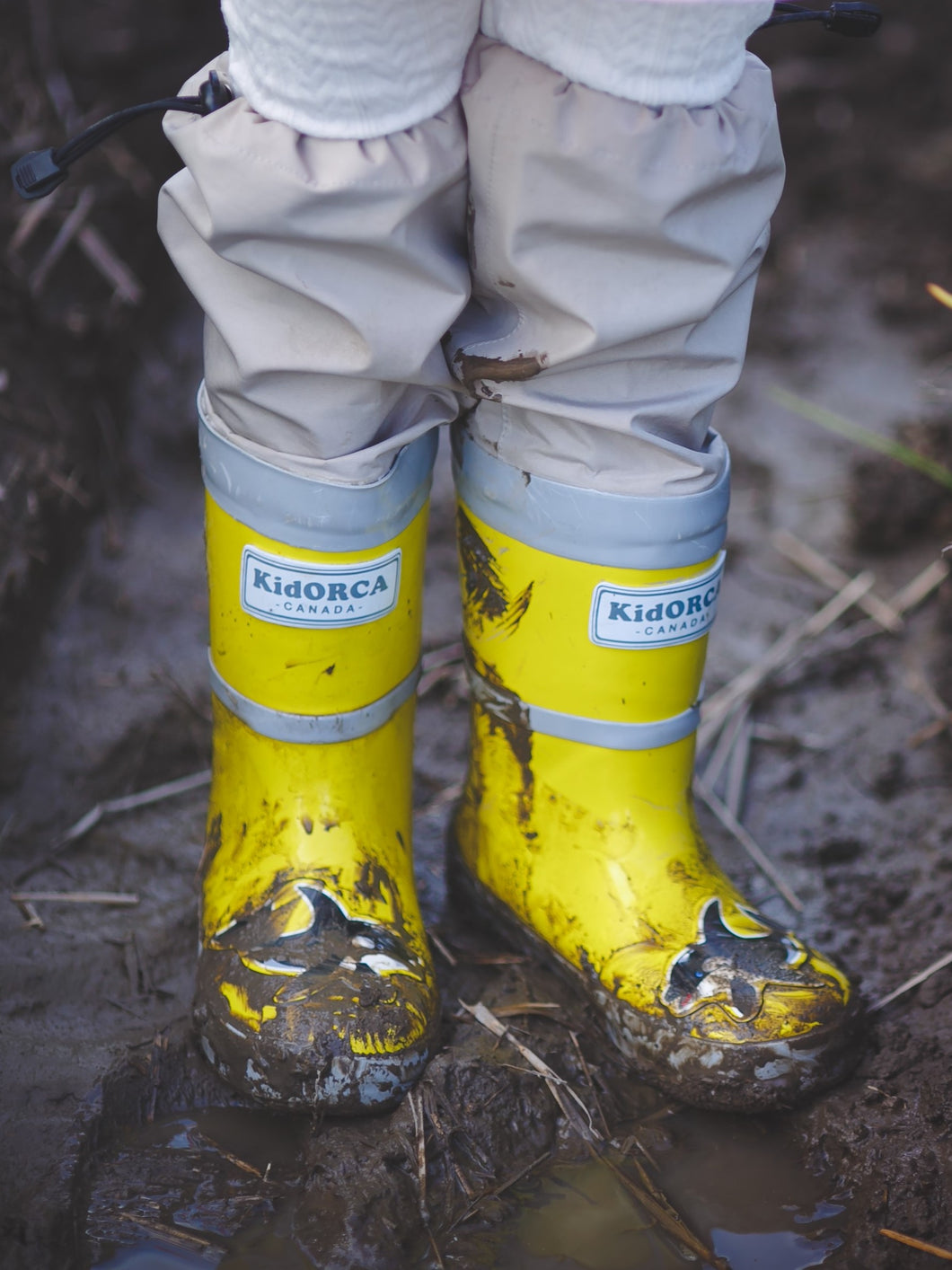KidORCA Kids Rain Boots with Above Knee Waders _ Yellow
