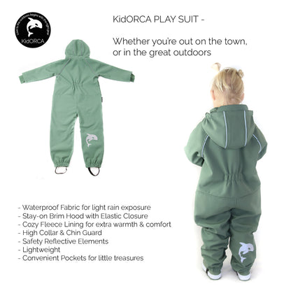 KidORCA Kids Softshell Overall Play Suit _ Olive