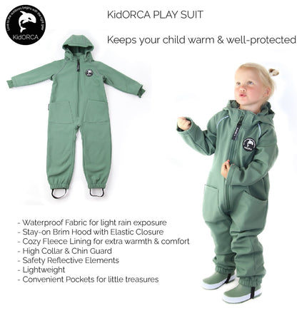 KidORCA Kids Softshell Overall Play Suit _ Olive