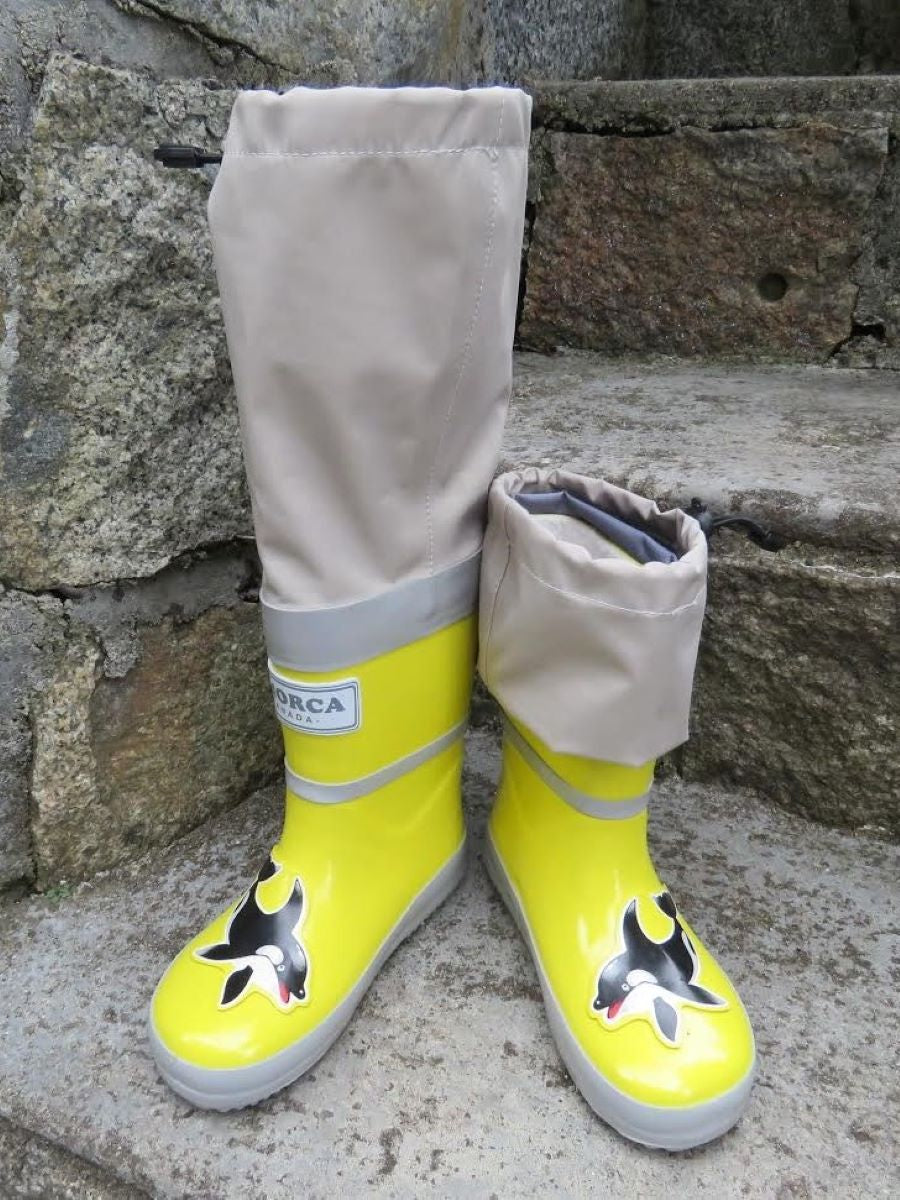 KidORCA Kids Rain Boots with Above Knee Waders _ Yellow